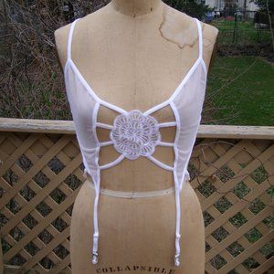 NEW White Fredericks of Hollywood Lingerie + Thong